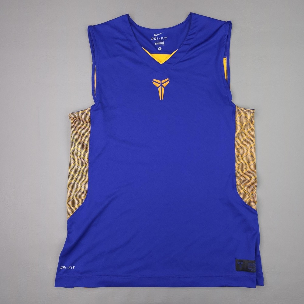 Nike Tank Top Mens Large Blue Gold Kobe Basketball Jersey Sleeveless‎ Rare!
